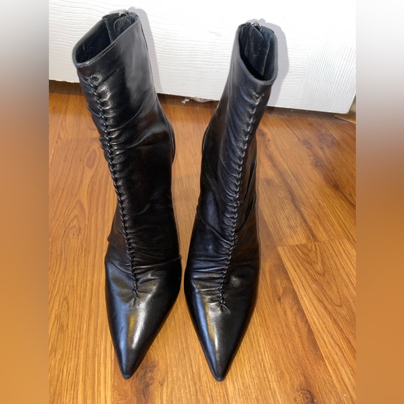 ALEXANDRE BIRMAN RUCHED LEATHER BOOTS - Picture 4 of 10